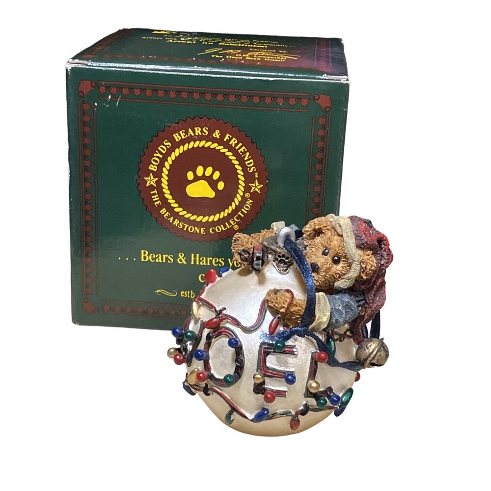 Boyds Bears Bearstone Noel Bruinski Da Electrician LE 25953 Ornament Dated 1998